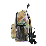 Giovanior Kiss Hares Rabbit Bunny Butterfly Painting Pattern Lightweight Travel School Backpack For