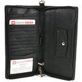 Deluxe Travel Organizer Wallet Passport Case Airline Ticket Holder Safe Zippered Removable Handle