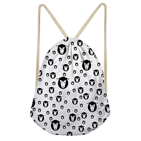 Bigcardesigns Drawstring Backpack Rucksack Shoulder Outdoor Sport Bag Sheeps