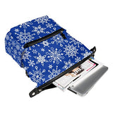 Colourlife Blue White Snowflakes Stylish Casual Shoulder Backpacks Laptop School Bags Travel