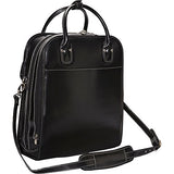 McKlein USA Melrose 15" Vertical Rolling Leather Laptop Tote EXCLUSIVE (Black)