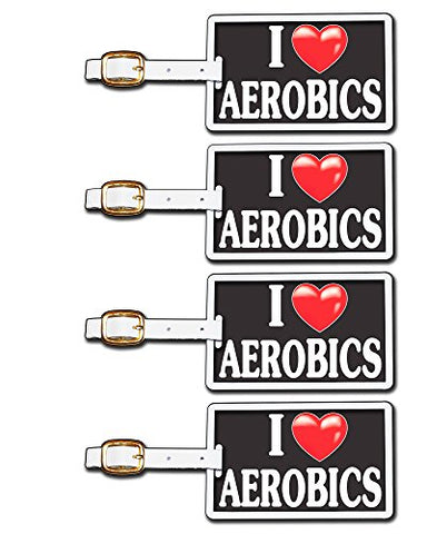 Tag Crazy I Heart Aerobics Four Pack, Black/White/Red, One Size