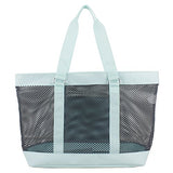Eastsport Mesh Tote Beach Bag, Graphite/Icy Blue