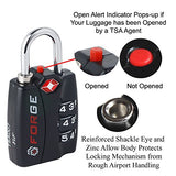 Forge Tsa Lock 4 Pack - Open Alert Indicator, Easy Read Dials, Alloy Body