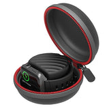 Moretek for Apple Watch Charging Holder Dock, Waterproof Charger Cases and Sport Hard Protective Portable Travel Carry Case for 38mm 42mm 40mm 44mm iWatch Series 1 2 3 4 Accessory (Black)