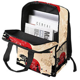 LORVIES Retro Japanese Martial School Bag for Student Bookbag Teens Travel Backpack Casual Daypack Travel Hiking Camping