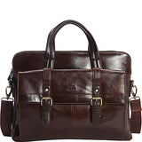 Mancini Leather Goods RFID Secure Double Compartment Laptop Briefcase