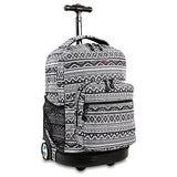 J World New York Sunrise Rolling Backpack W/ Free Jojo Pencil Case (Tribal/Black)