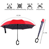 BAGAIL Double Layer Inverted Umbrellas Reverse Folding Umbrella Windproof UV Protection Big