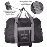 Foldable Duffle Gym Bag Travel Carry On Folding Soft Polyester with Adjustable Shoulder Hand Straps