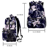 LORVIES White Japanese Cranes And Pink Branches Backpack Hiking Daypack for Adults Kids