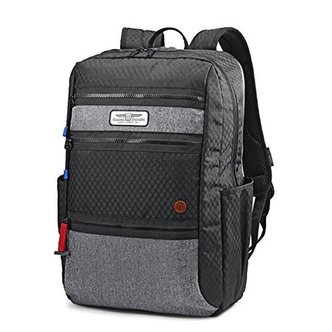 American Tourister Straightshooter Backpack, Black/Grey, One Size
