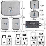 6 Set Packing Cubes/Travel Cubes - Travel Organizers with Shoe Bag-Gray