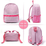 Seersucker Backpack Toddler with Pockets,Mini backpack for Preschool Kids,Kindergarten Kids Backpack(Pink)