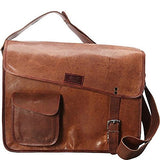 Sharo Leather Bags Computer Messenger Bag (Dark Brown)