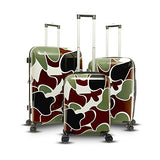 Gabbiano Camo Collection 3 Piece Hardside Spinner Set (Green)