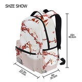 Backpack Travel Vintage Chinese Plum Blossom Bird Moon School Bookbags Shoulder Laptop Daypack