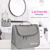 Lermende Toiletry Bag Large Cosmetic Makeup Travel Accessories Portable Hanging Organizer for Men & Women(Gray)