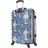 Tommy Bahama Carry On Hardside Luggage Spinner Suitcase, Navy Map Print