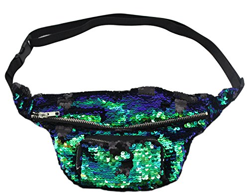 Unisex Reversible Sequins Waist Pack Double Color Chest Bag Fanny Pack