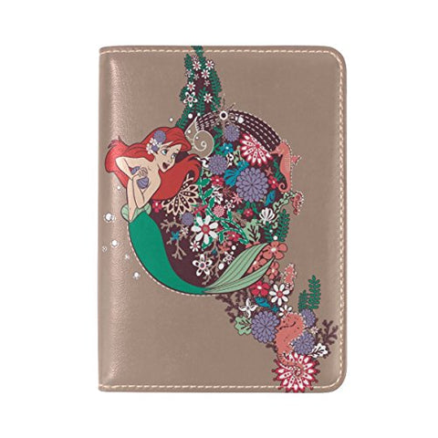 Mermaid Flower Genuine Leather UAS Passport Holder Travel Wallet Cover Case