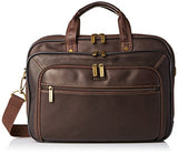 Heritage Travelware Colombian Leather Dual Compartment Top Zip 15.6" Laptop Portfolio, Brown