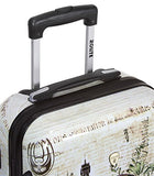 Dejuno 3-Piece Printed Lightweight Hardside Spinner Upright Hard Case Luggage Set - Paris Stamp