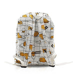 Finex Gudetama Lazy Egg Yolk White Canvas Popular Cute Costume Cartoon Casual Backpack with 15 inch Laptop Storage Compartment for College Student Daypack Travel Bag