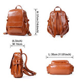 Saierlong Ladies Designer Womens Black Genuine Leather Daily Casual Backpack