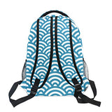 Stylish Japanese Inspired Waves Backpack- Lightweight School College Travel Bags, ChunBB 16" x 11.5" x 8"