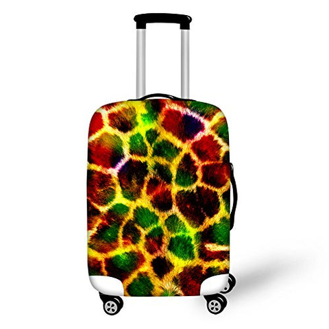 Hugs Idea Giraffe Pattern Stylish Durable Dustproof Travel Luggage Productive Cover With Zipper For
