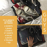 Compact Packing Cubes For Travel - Set of 3 Compression Packaging Cube Bags