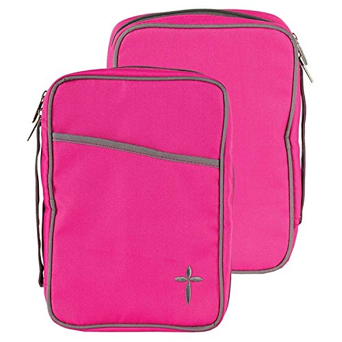 Pink Denier Polyester Canvas Large Print Bible Cover