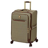 London Fog Cambridge II 25" Expandable Spinner, Olive Houndstooth