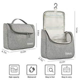 Lermende Toiletry Bag Large Cosmetic Makeup Travel Accessories Portable Hanging Organizer for Men & Women(Gray)