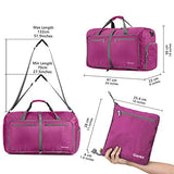 Gonex 60L Foldable Travel Duffel Bag Water & Tear Resistant, Rose Red