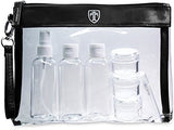 Travando Clear Toiletry Bag With 7 Bottles (Max.3.38Oz) | Tsa Travel Set For Liquids |