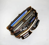 Top Quality Leather Business Briefcase / Messenger Bag / Vintage Full Grain Satchel / 15.6 Inch