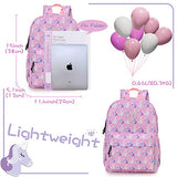 Unicorn Backpack for Girls Kids Backpack Toddler Backpack for Kindergarten Cute Preschool Backpack with Front Chest Buckle, Pink Unicorns VONXURY
