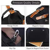 School Backpack for Men and Women,VASCHY Unisex Vintage Water Resistant Casual Daypack Rucksack Bookbag for College Fits 15inch Laptop Black