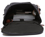 Aidonger Vintage Canvas Backpack Laptop Backpack Weekend Backpack (Black)