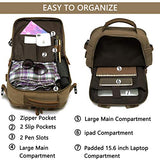 Laptop Backpack for Men,Kasqo Canvas Bookbag School Backpack for Adults,Work,Travel,Women Teacher w USB Port