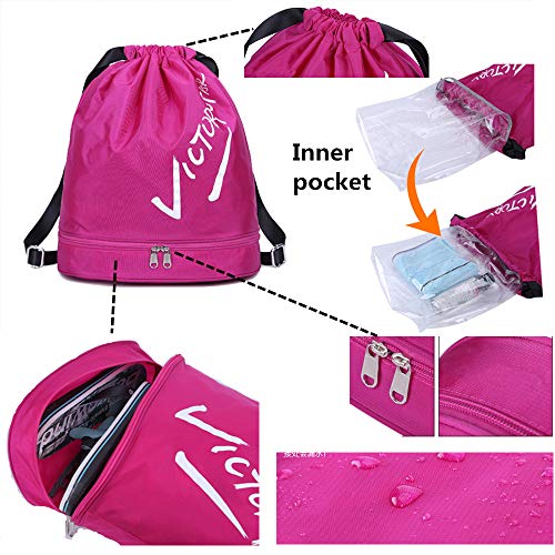 Drawstring Backpack Sports Gym Bag with Shoe Compartment HLC048 Drawstring Backpack Sports Gym Bag with Shoe Compartment HLC048