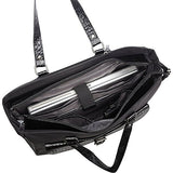 Heritage Ladies Nylon Twill Croco Pvc Single Gusset Wheeled Computer Case, Black, One Size