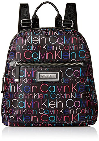 Calvin Klein Belfast Nylon Key Item Zip Around Backpack, Black/Multi