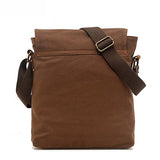 AUGUR Vintage Messenger Bag Ipad Bag Canvas Leather Messenger bags Shoulder Bag (Brown)
