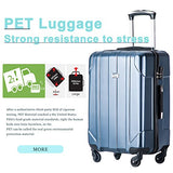 Merax 3 Piece P.E.T Luggage Set Eco-Friendly Light Weight Spinner Suitcase(Blue)