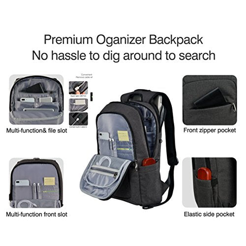 kopack Lightweight Laptop Backpack USB Port Water Resistant 15.6 Inch ...