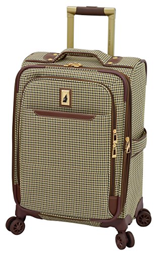 London Fog Cambridge Ii 20" Expandable Spinner, Olive Houndstooth