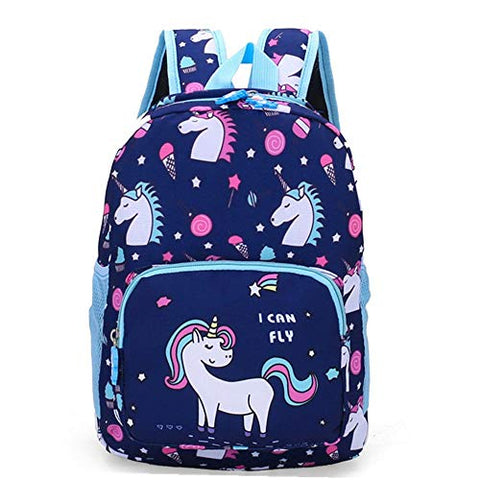 POWOFUN Kids Toddler Preschool Travel Backpack Cute Cartoon Schoolbag Backpack Bookbag (Unicorn Blue)